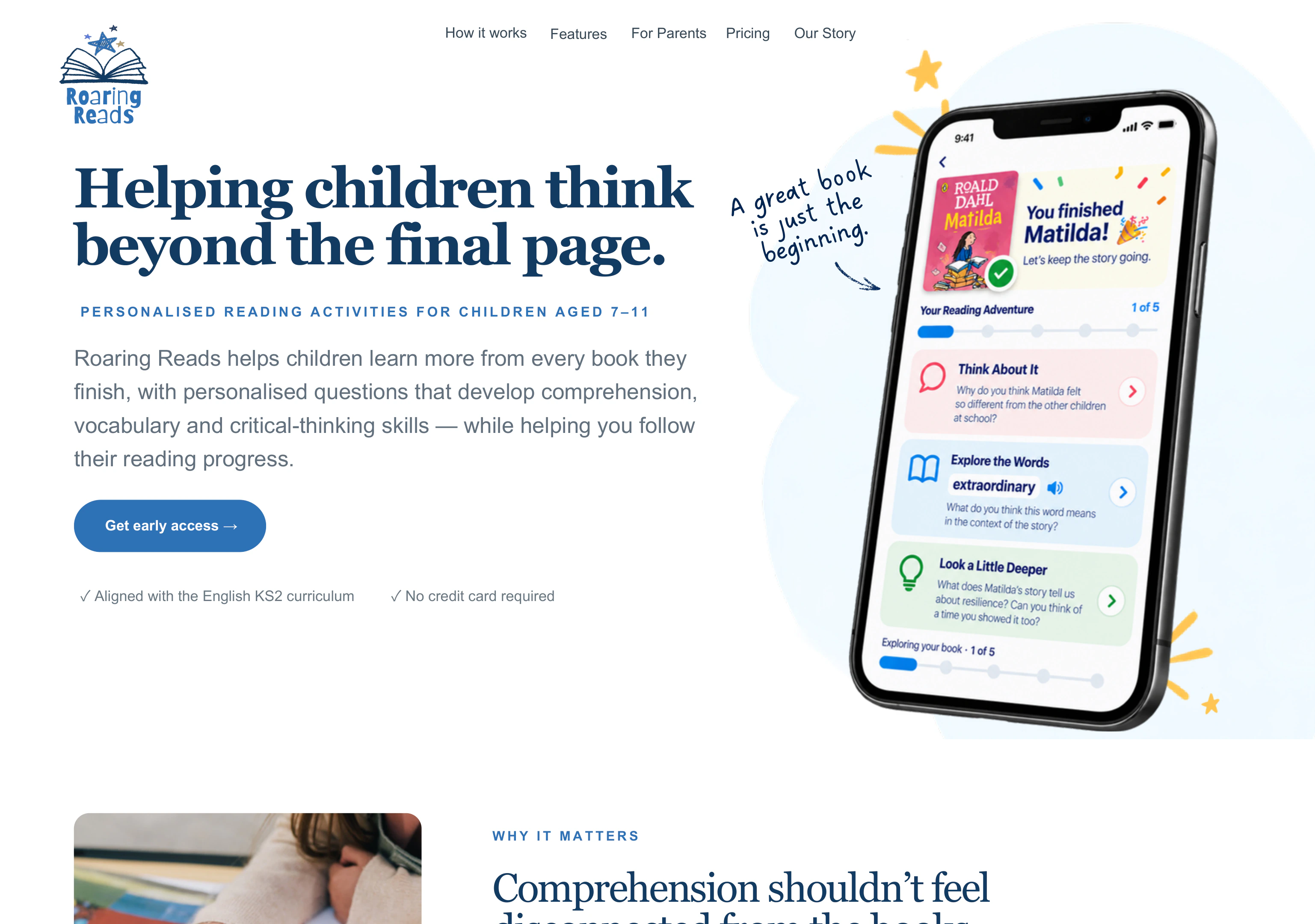 Roaring Reads — Helping children think beyond the final page.